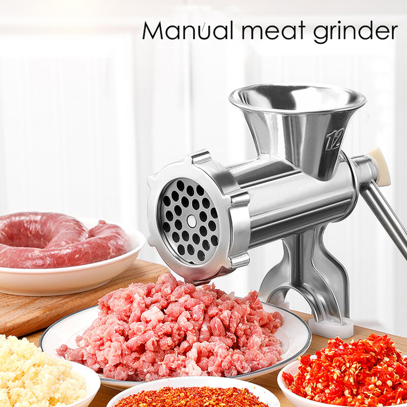 Picadora de carne Manual, máquina de molienda de aluminio, herramientas de cocina