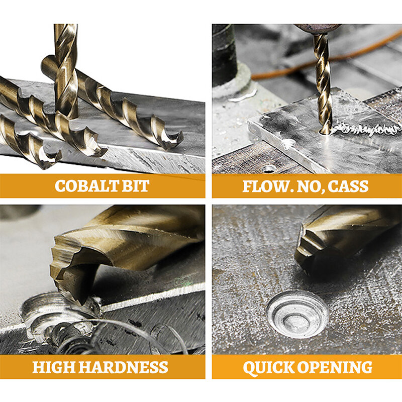 Hss-Co M42 Cobalt Twist Drill Bit Set Metalen Alluminum Hout Boren Diepe Gat Rvs Speciale Boor