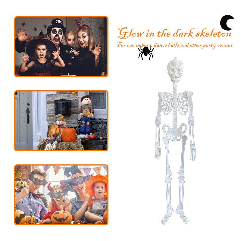 Esqueleto con luz de terror para Halloween, decoración de fiesta de Navidad, regalo, Festival, decoraciones para el hogar
