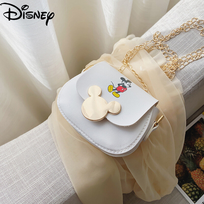 Disney การ์ตูนใหม่ Mini เด็กเหรียญ Mickey One-Shoulder Messenger กระเป๋า Pu Magnetic Buckle กระเป๋าเครื่องสำอาง