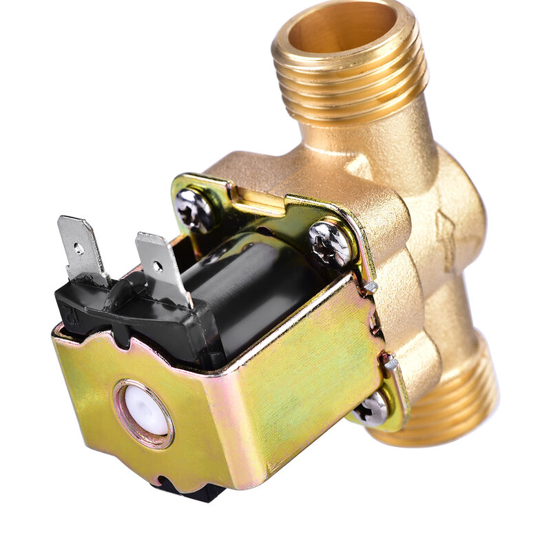1/2 InchAC 220V Normally Closed Brass Electric Solenoid Magnetic For Water Control L Inlet Electric Magnetic Solenoid Valve