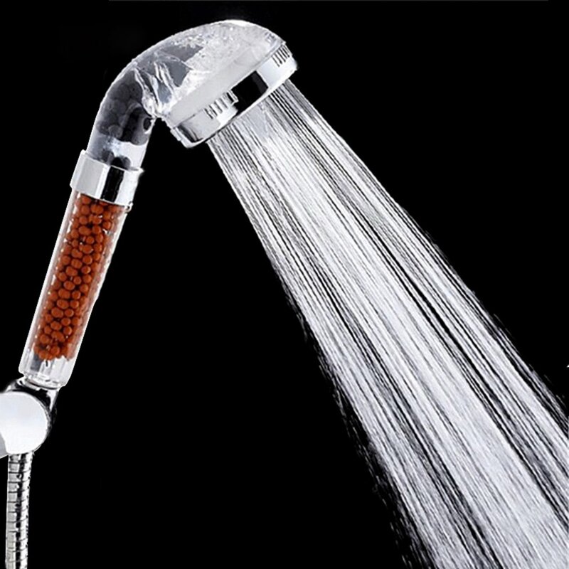 Water Therapy Spa Shower Bath High Pressure Filter Water Saving Rain Shower Head With Activated Ion Negative Ball