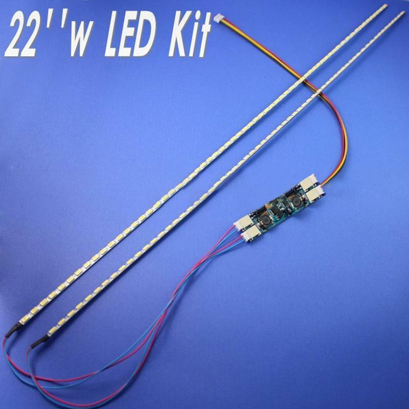 22"Wide Universal LED Backlight Lamps Update Kit Length Can Be Cut Adjust Higher Light For LCD Monitor 2 LED Strips Replacement