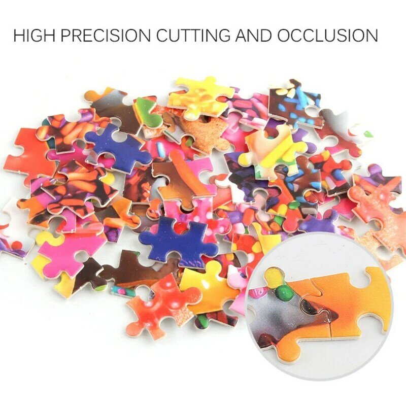 Kolorowe pączek cukierki słodkie Puzzle Jigsaw 1000 sztuka dla dziecka dorosłych Relief stres gry zabawki typu fidget dekoracji pokoju