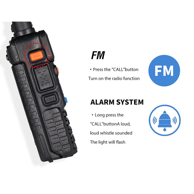 Baofeng-walkie-talkie UV-5R de doble banda, transceptor FM, UV5R Amateur, estación de Radio CB, transmisor de caza, 8W