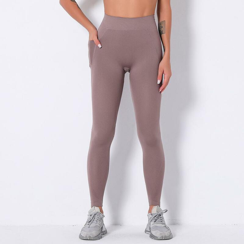 Calça legging sem costura esportiva feminina, calça legging esportiva push up de cintura alta para ginástica e treino de academia para mulheres