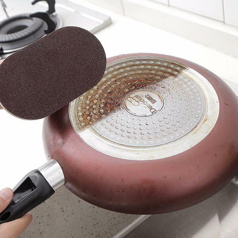 Nano esmeril-esponja mágica para frotar, cepillo de limpieza para descontaminación de cocina, tazón, olla de lavado con mango, lijado, oxidado, descalcificación
