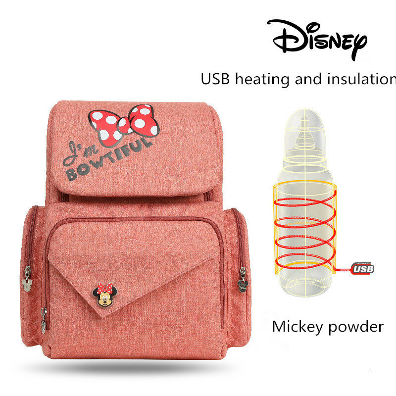 ディズニー-ママのための多機能バックパック,女性のためのファッショナブルなウェットおよびドライ看護バッグ,ミッキーのマウスバッグ