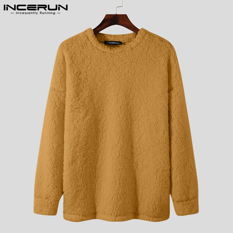 Стильный мужской Универсальный простой удобный плюшевый уличный Свободный пуловер в американском стиле, свитер, топы 2022
