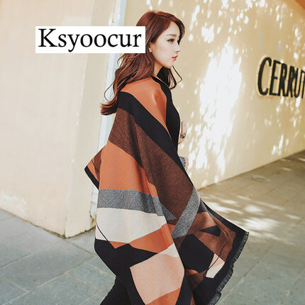Ksyoocur-وشاح كشمير عصري للنساء ، وشاح طويل ، مقاس 200 × 70 سنتيمتر ، مجموعة خريف وشتاء 2020 الجديدة ، شال دافئ وأوشحة ماركة Ksyoocur E06