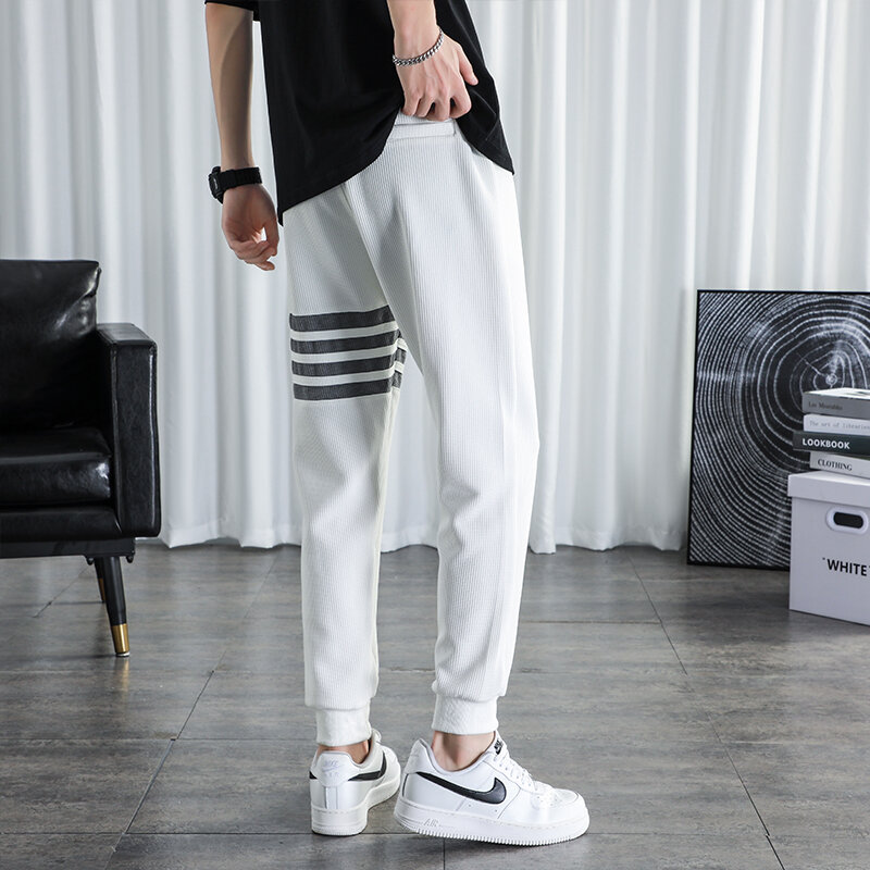 Pantalones de chándal de algodón para hombre, ropa de calle masculina a la moda, color liso, 2021