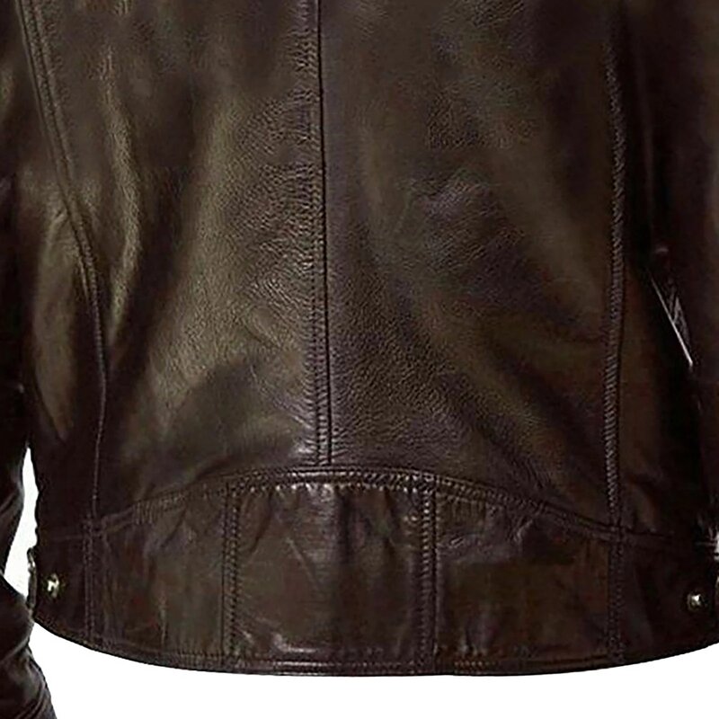 بولي Leather سترة جلدية الرجال بدوره أسفل الرقبة سستة بلوزة الشتاء الدافئة عارضة سماكة معطف أبلى بلوزة سترة جديد 2021