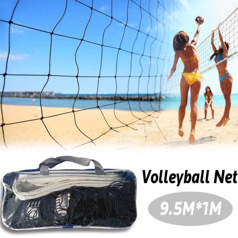Rede profissional de bolas para vôlei e praia, 9.5x1m, rede de rede de polietileno para treinamento esportivo, badminton, exercícios ao ar livre