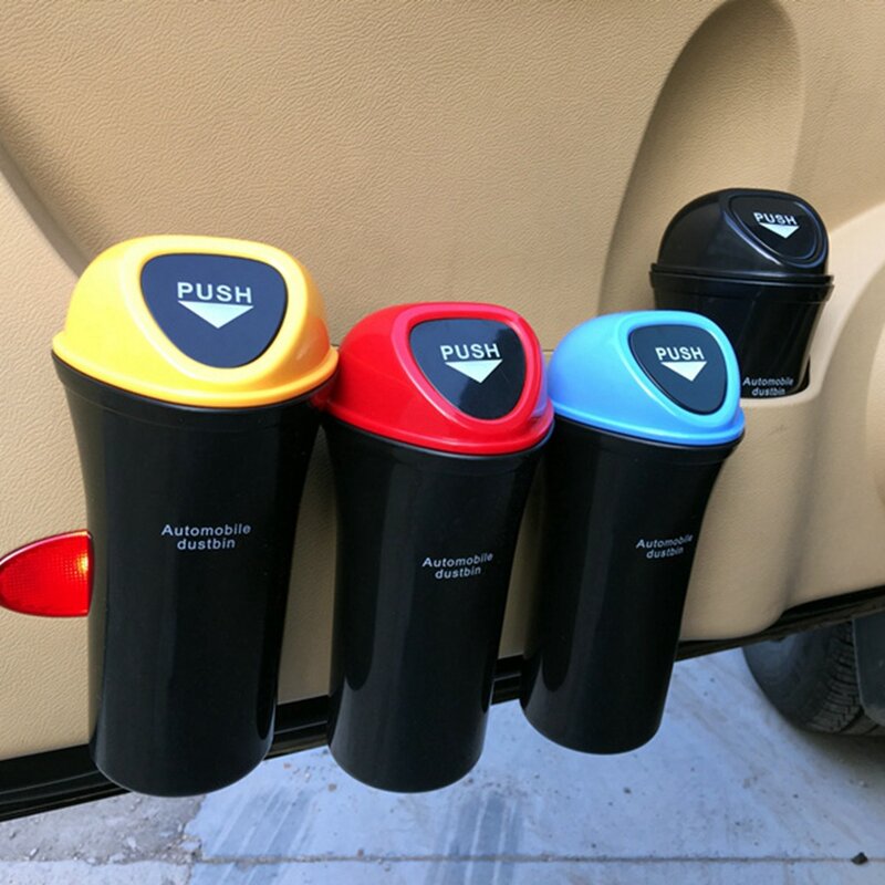 Car Trash Can Organizer Garbage Holder Automobiles Storage Bag Auto Door Seat Back Visor Trash Bin Paper Dustbin Car Garbage Bin