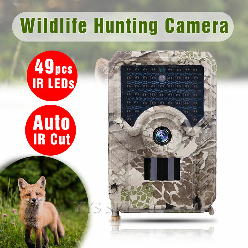 Minicámara trasera de caza PR-200, 49 LEDs infrarrojos, visión nocturna, vídeo HD 1080P, impermeable, para exteriores, vida silvestre