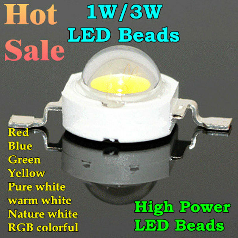 Lâmpada de led de alta potência, 1w, 3w, 30interruptor 45interrupção 1w, 3w, chip rgb branco quente, branco natural, vermelho, verde e azul, fonte de luz para lâmpada led