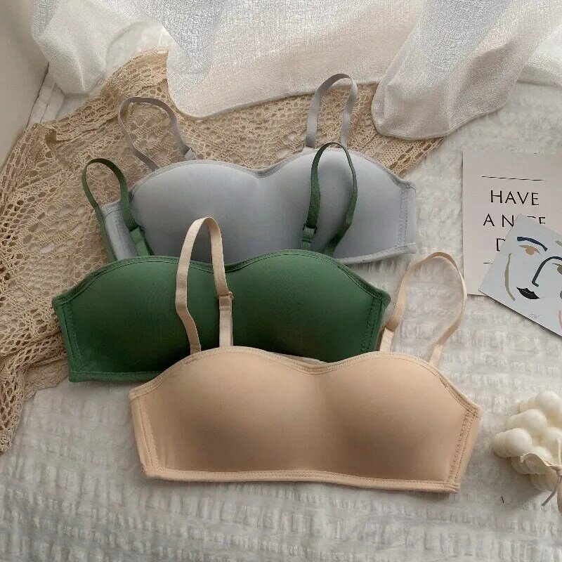 Bra for Women 2020 Autumn and Winter New Korean Style Wireless Small Chest Push up Non-Slip Underwear Slim Looking Base Beauty