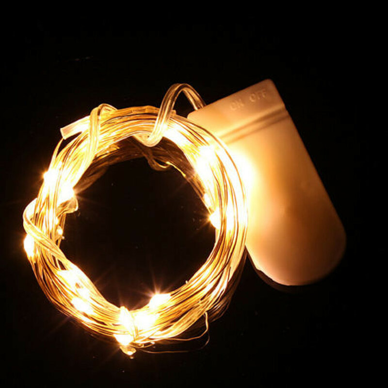 مقاوم للماء الجنية ضوء بطارية تعمل بالطاقة 20LED ضوء عيد الميلاد مصغرة الأسلاك النحاسية ضوء سلسلة لحفل زفاف عيد الميلاد جارلاند
