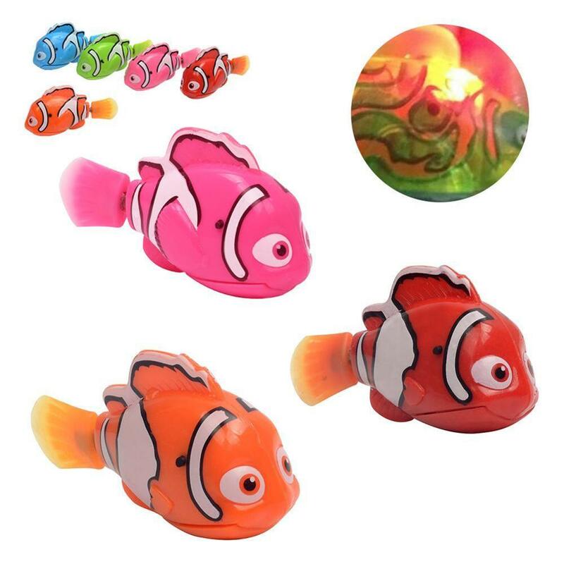 Material de alta qualidade diversão elétrica flash simulator peixe banho brinquedo para crianças banho brinquedo simulador de brinquedo adorável olhar cor brilhante