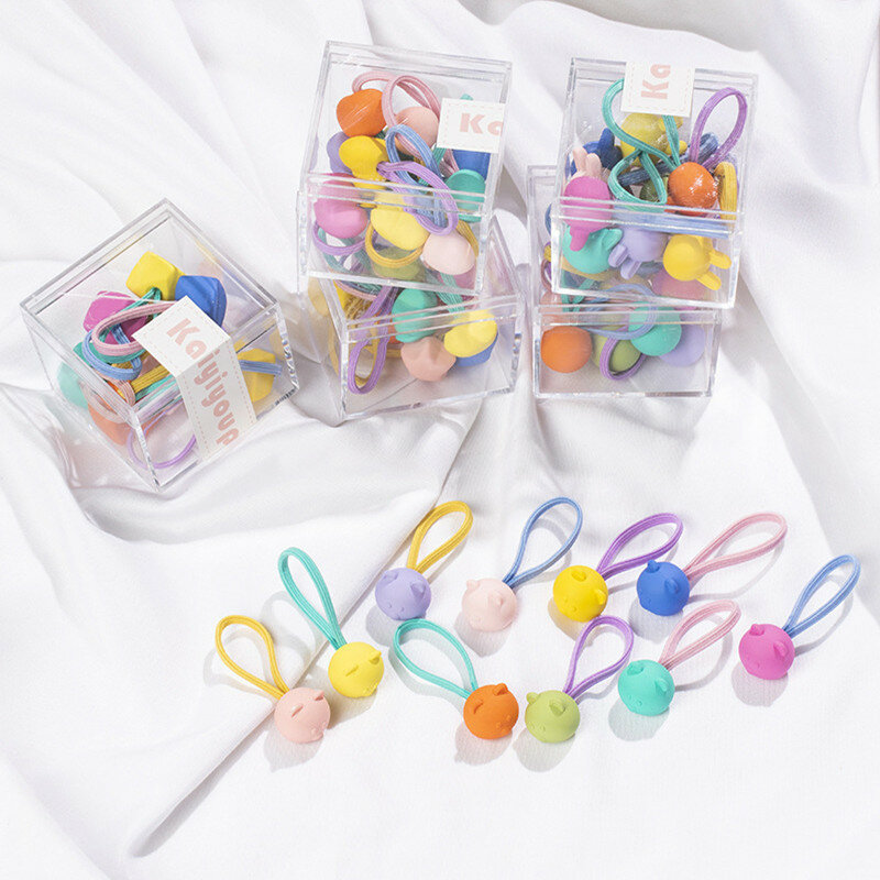 Conjunto de cuerda para el pelo de niña coreana, accesorios para el cabello de Color caramelo para bebé, lazo para el pelo de alta elasticidad, 10 piezas