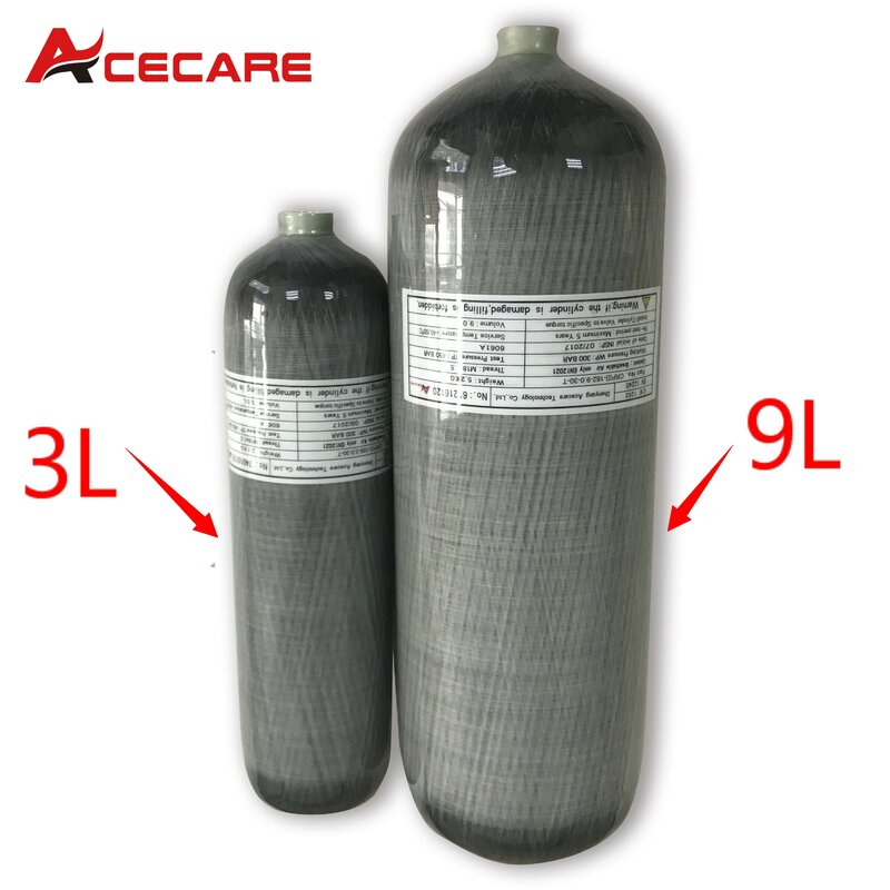 Пневматический винтовочный цилиндр Acecare Pcp, углеродное волокно, 3 л/9 л, емкость 4500psi, для охоты