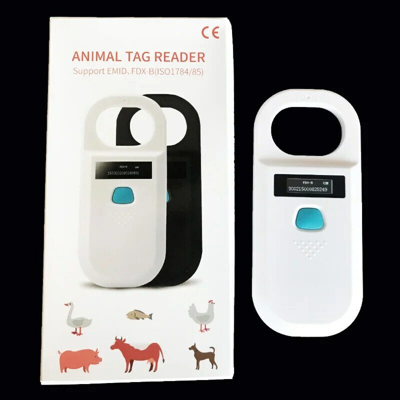 5 pz OLEDDisplay Pet Scanner ISO11784/5 animale Pet ID Reader Chip Transponder USB RFID palmare Microchip Scanner per animali