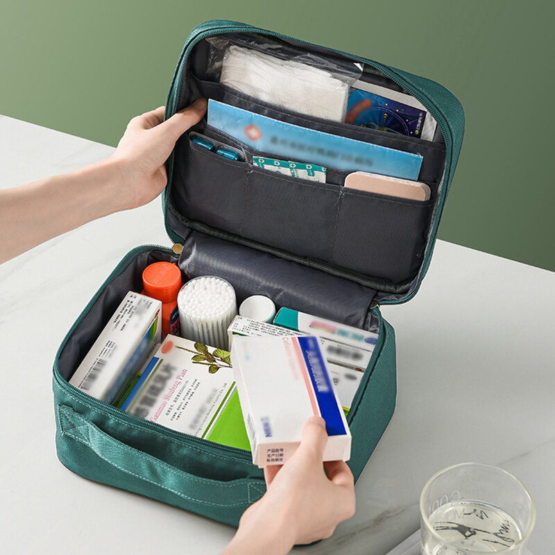 Grande-capacidade engrossado medicina caixa em camadas família kit de primeiros socorros caixas de medicina armário portátil tecido saco de armazenamento