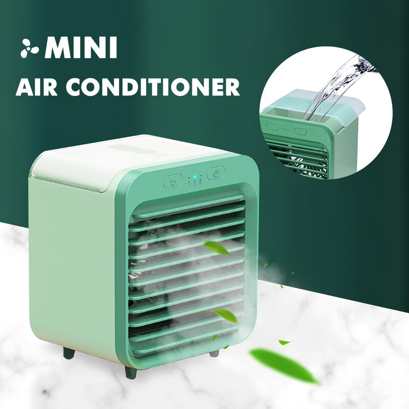Mini umidificador de ar condicionado portátil usb, umidificador de mesa com tanque de água, 3 velocidades, ventilador de refrigeração, 5v