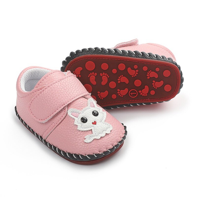 Детские Мультяшные кроссовки, нескользящая подошва для новорожденных мальчиков и девочек