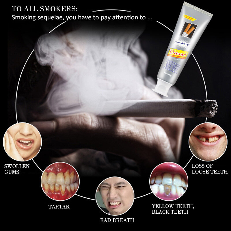 Зубная паста Disaar, мята зубная паста для ухода за полостью рта, против неприятных запахов дыма, удаление пятен дыма
