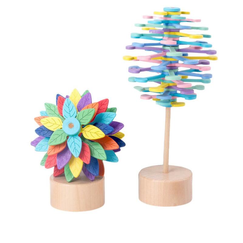 Kuulee Holz Helicone Zauberstab Stress Relief Spielzeug Rotierenden Lollipop Kreative Kunst Ornamente Spielzeug Dekompression Artefakt