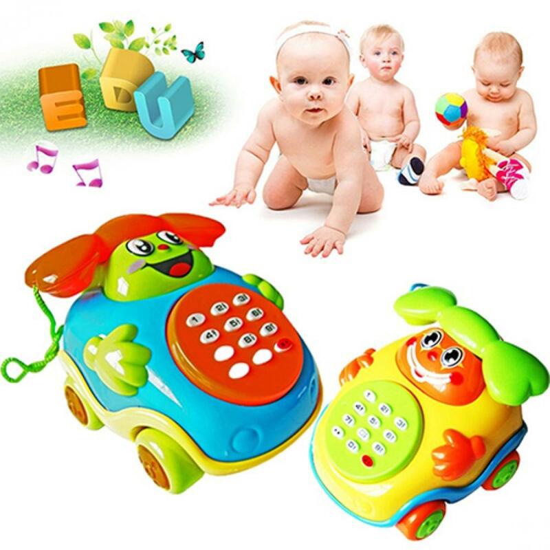 Baby Music Car Phone Toy Cartoon Buttons Phone Educational Intelligence Developmental Toy Early Education Gift Pretend Play