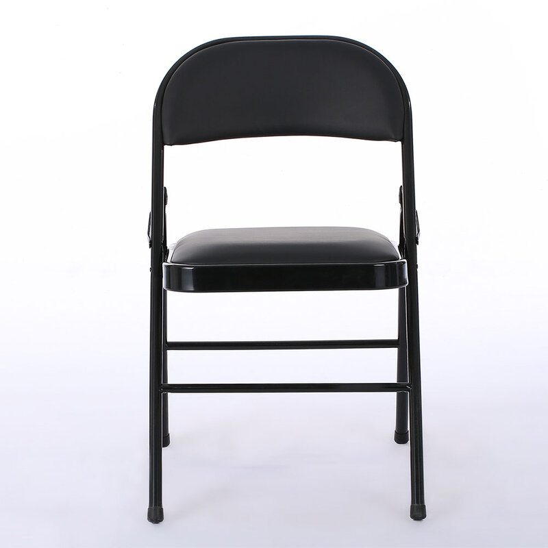 Chaises élégantes pliables en fer et PVC, 40x45x78 cm, 4 pièces, chaises d'école pour les célébrations, noires
