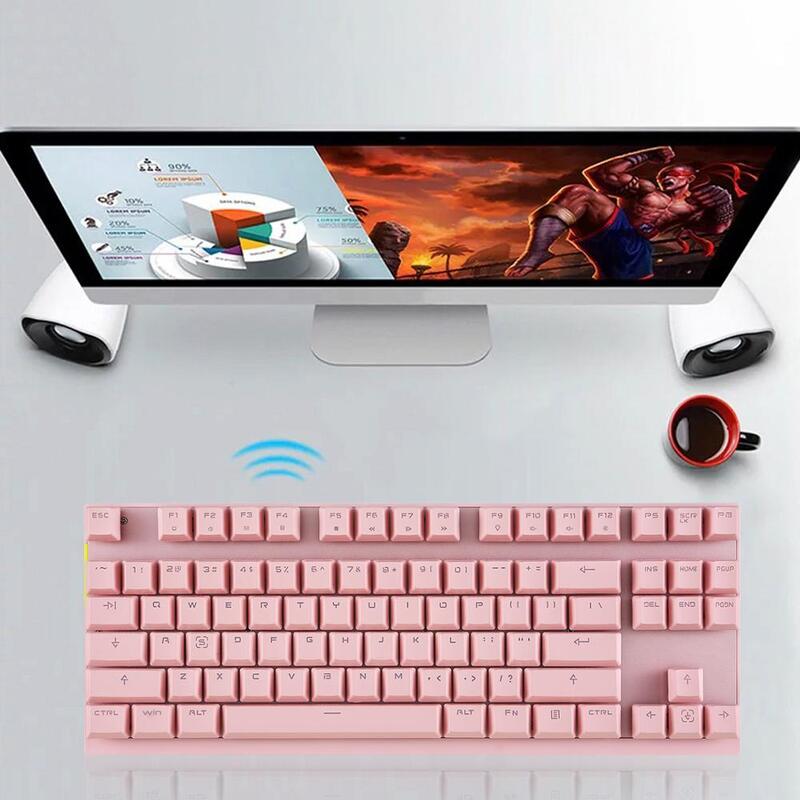 Motospeed – clavier mécanique de jeu sans fil 2.4 ghz GK82, Type C, 87 touches, interrupteur rouge, Rechargeable, rétroéclairage LED, pour ordinateur portable