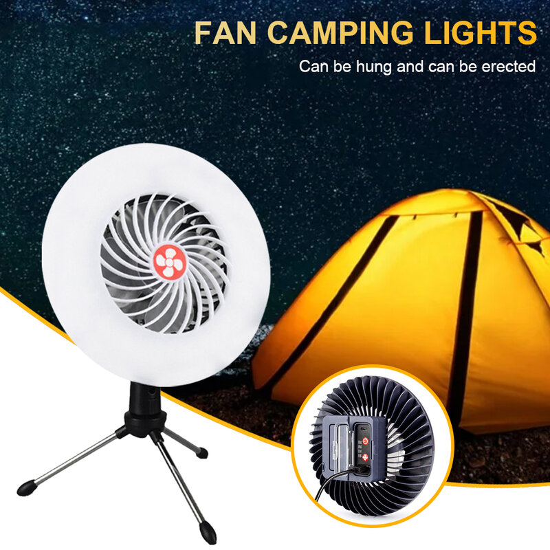 Lanterne Portable à LED avec ventilateur et Power Bank, éclairage d'urgence, idéal pour le Camping