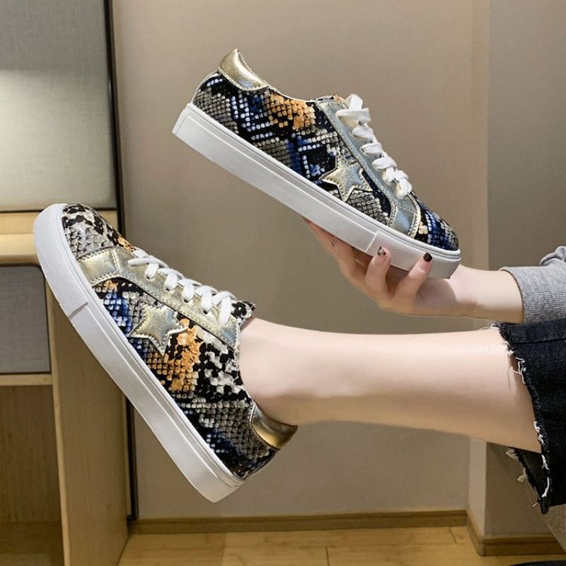 New Women's Fashion Pu Lace Up Casual Board Shoes Comfortable Thick Bottomed Versatile Popular Women's Shoes  KM264