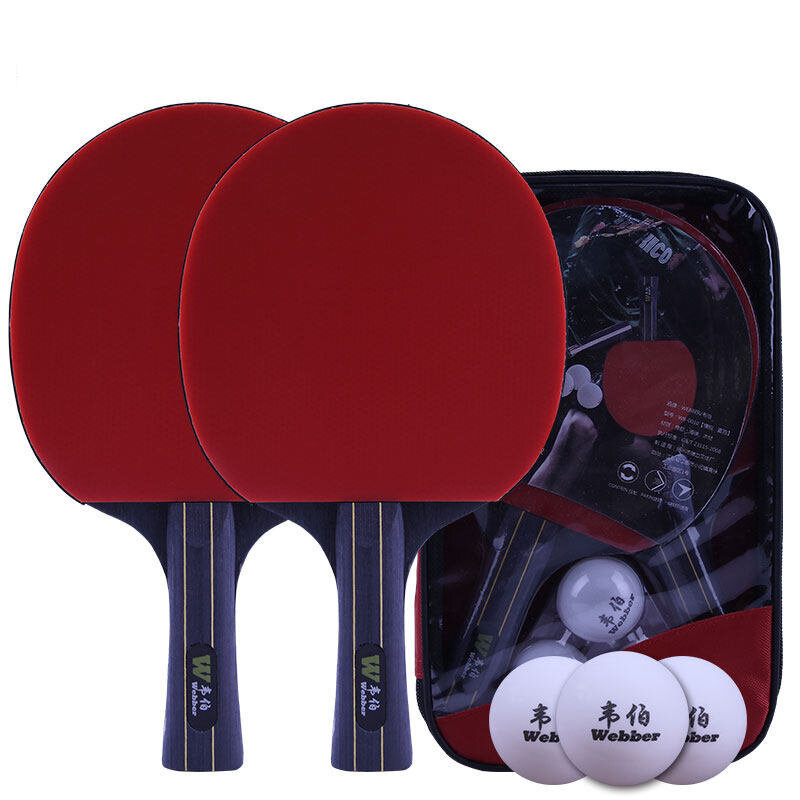 2 pçs profissional 3 estrela raquete de tênis de mesa raquete de ping pong conjunto de cola reversa altura qualidade lâmina bat paddle com saco