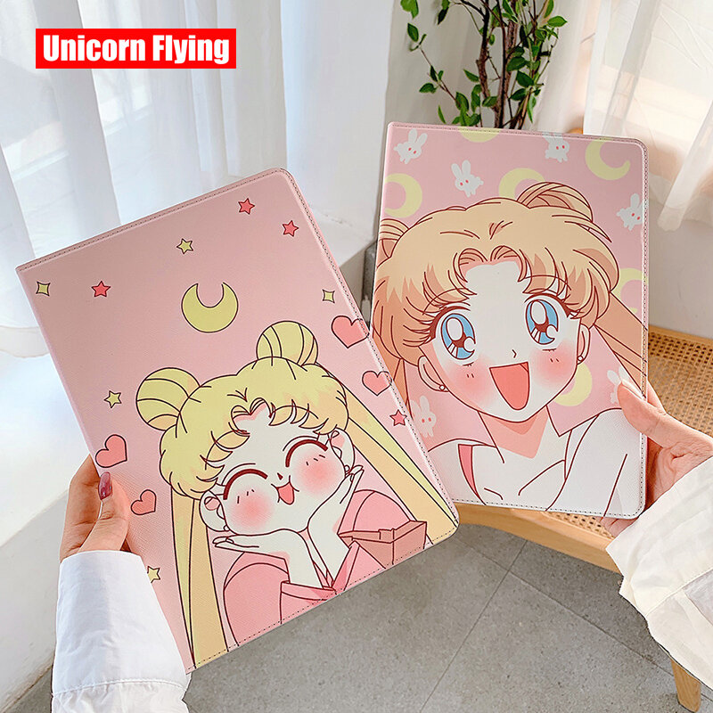 Custodia protettiva morbida Cartoon Sailor Moon per iPad Air 1 2 3 Mini 4 5 Pro 2017 2018 2019 2020 Cover