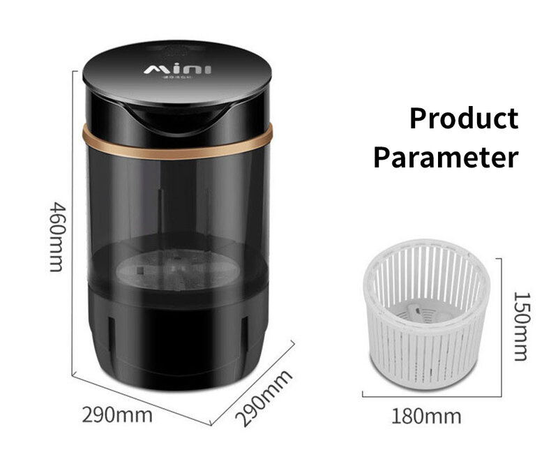 Стиральная машина, Машина для мойки высокого мини Портативный стиральная машина XPB32-68 240 Вт черный полу-автоматическая машина IPX4 Водонепрон...