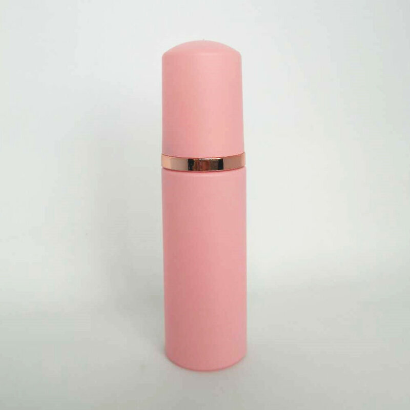 NEW Plastic Foam Bottle Mini Pink Refillable Empty Cosmetic Lashes Cleanser For Extension Shampoo Bottle With Golden Pump12 X