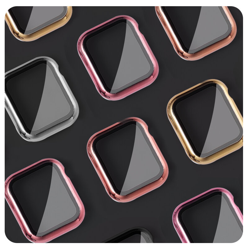 Coque rigide pour Apple Watch série 6, SE, 5, 4, 3, 2, 1, pour iwatch, pare-chocs, avec film de protection en verre, accessoires