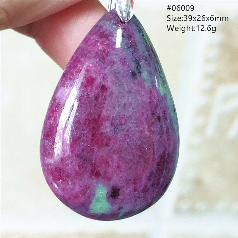 Natural Ruby Zoisite Tumbled Pendant Women Men Beads Oval Water Drop Gemstone Star Light Red Rubi Ruby Necklace AAAAA