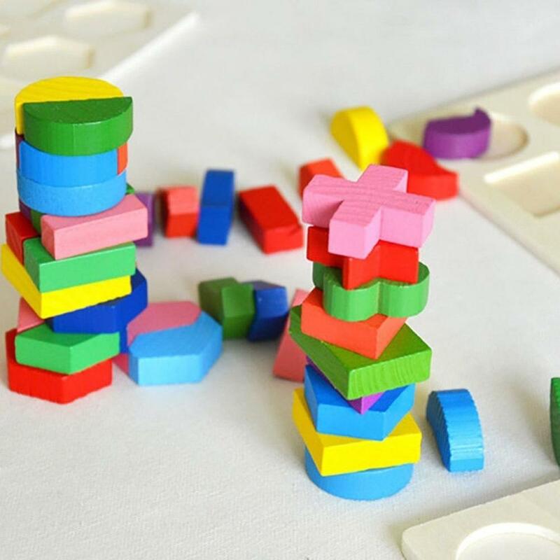 2021 Baru Anak-anak Bayi Kayu Geometri Blok Teka-teki Mainan Anak-anak Kognitif Mainan Awal Belajar Pendidikan Mainan Anak-anak Hadiah
