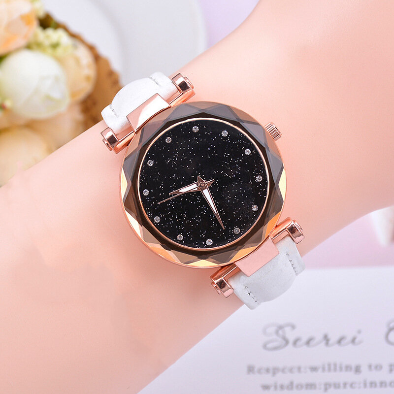 Reloj Mujer 2020แฟชั่นStarry Skyนาฬิกาผู้หญิงนาฬิกาหนังQuartzนาฬิกาข้อมือสตรีนาฬิกายี่ห้อLuxury