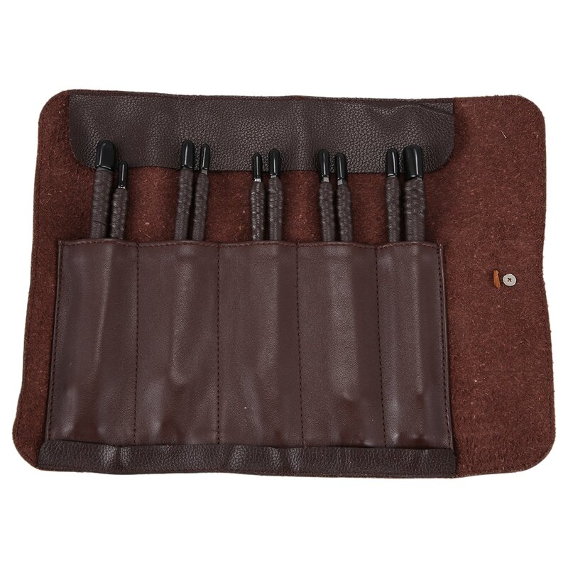 Engraving Tool Set Tungsten Steel Carving Knife Set Wood Carving Jade Carving Seal Hand Tools with Leather Bag