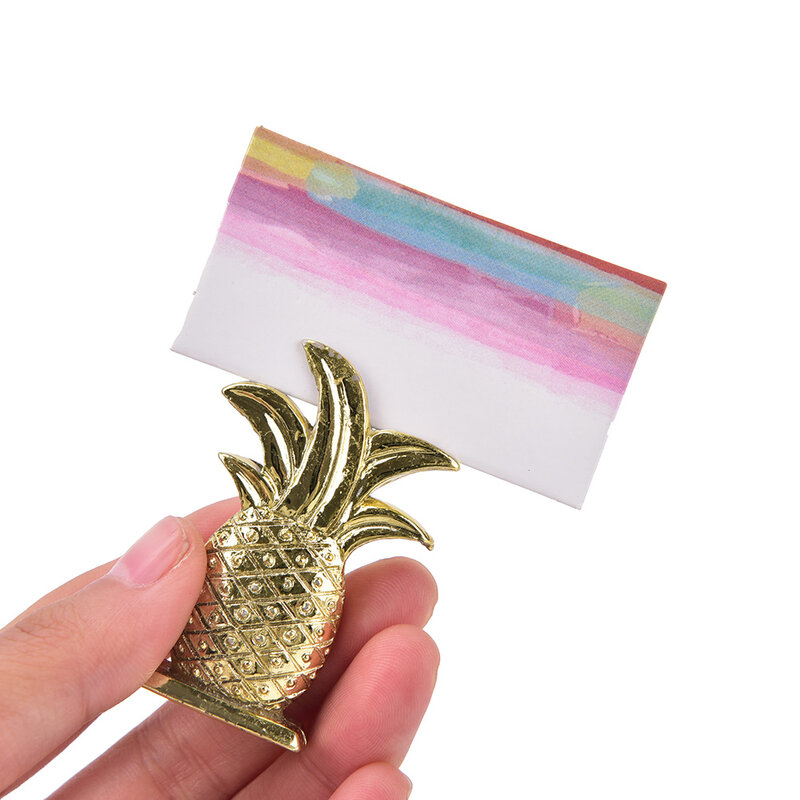 Conjunto de clipes de apoio para abacaxi, decoração de festa de casamento com cartão colorido, 1 suporte