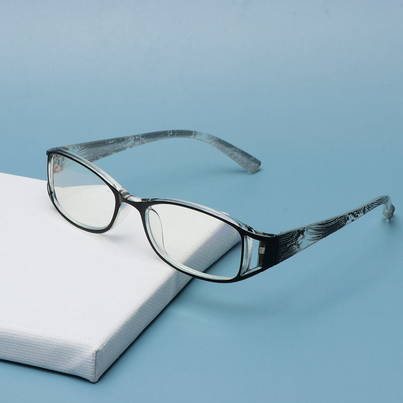 Occhiali da lettura stampati moda occhiali anti-blu chiaro cerniera a molla occhiali presbiti rettangolari per occhiali da donna