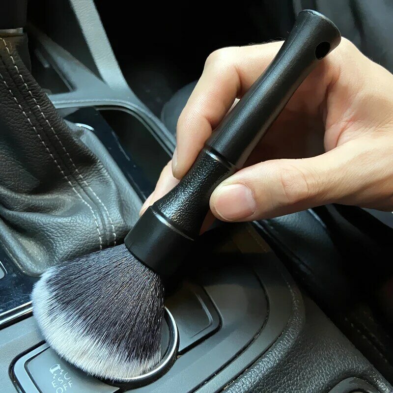 Juego de 2 unids/set de cepillos para el Interior del coche, cepillo de pelo suave S/L para la limpieza del aire acondicionado del coche, cepillo de limpieza del salpicadero con detalle automático
