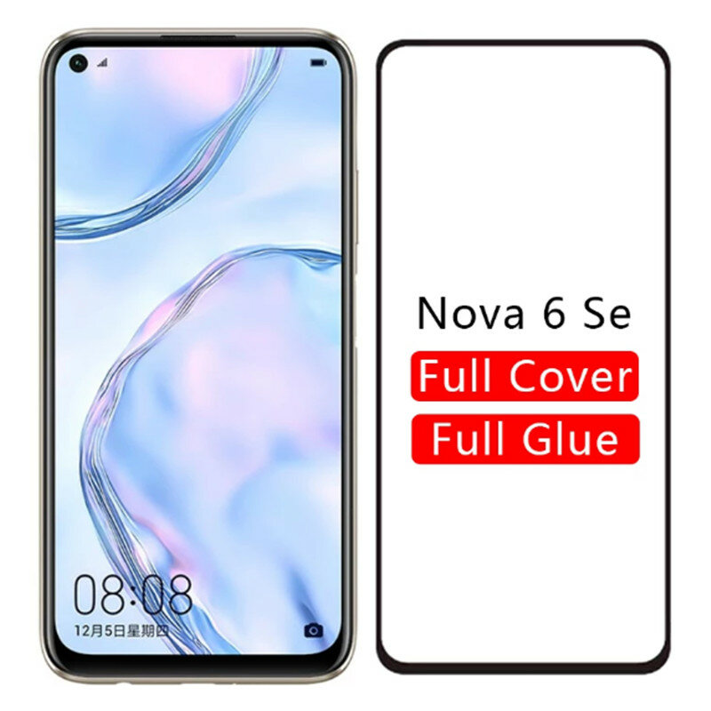 2pieces Full Cover Tempered Glass For Huawei nova 6 se 6.4" Safety Phone Glass on Huawei Nova 6se huawey Screen Protector Film