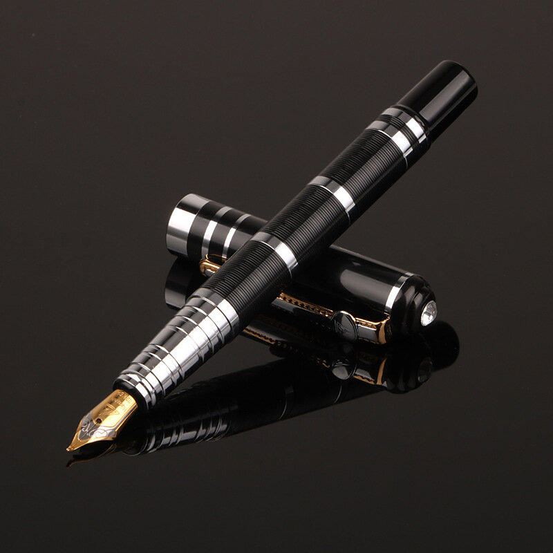 1 قطعة الكلاسيكية نافورة القلم هدية الأعمال الفاخرة المعادن القلم تصميم طالب نافورة القلم جديد مكتب الحبر أقلام الكتابة